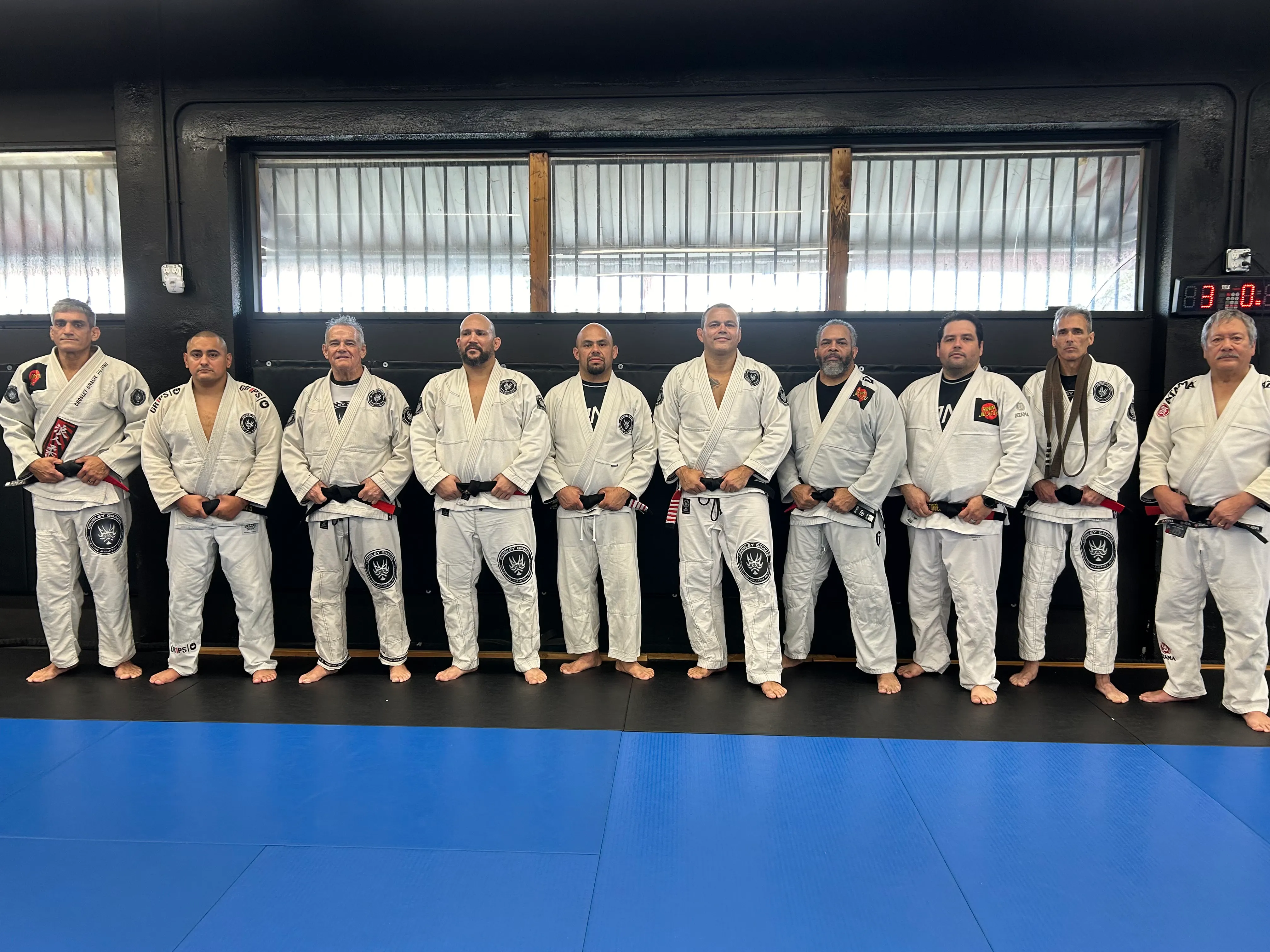 Athletes training Brazilian Jiu-Jitsu at Ronin